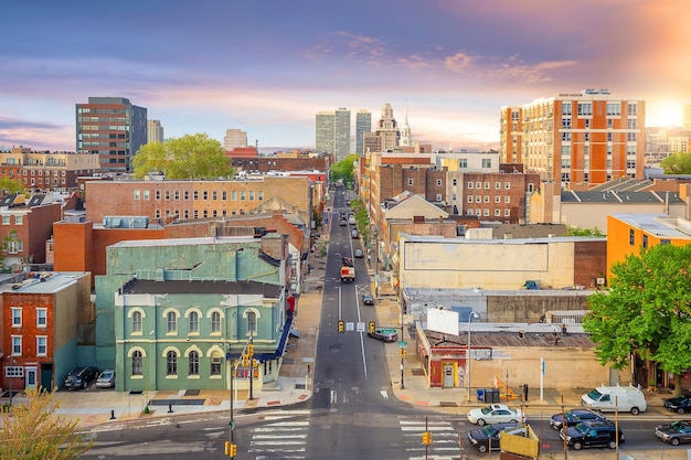 Paisaje urbano de la ciudad de Filadelfia en Pensilvania, EE.