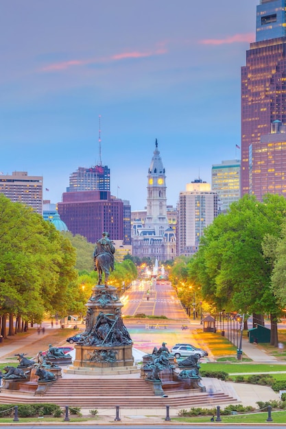 Paisaje urbano de la ciudad de Filadelfia en Pensilvania, EE.