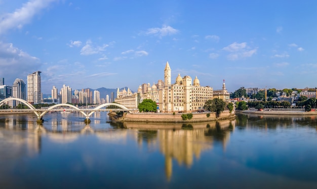 Paisaje urbano de la ciudad de Fuzhou, provincia de Fujian, China