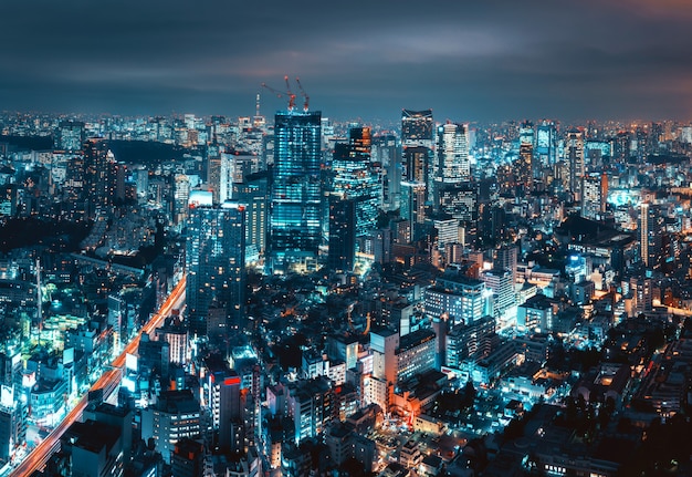 Foto paisaje urbano de la ciudad de tokio