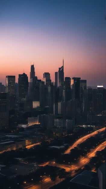 Paisaje urbano del crepúsculo