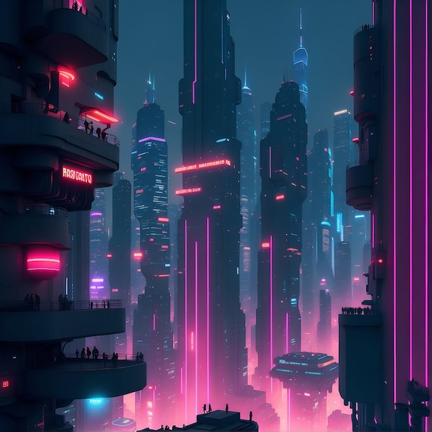 El paisaje urbano cyberpunk