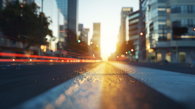 Paisaje urbano dinámico en Sunset Drifts y carreteras del centro de la ciudad