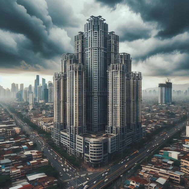 Paisaje urbano envuelto en nubes Una visión para el crecimiento urbano filipino