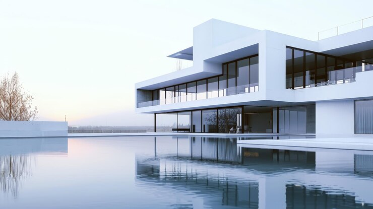 Paisaje urbano futurista Diseño de arquitectura moderna contemporánea