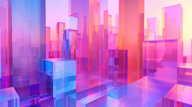 Paisaje urbano futurista con edificios de vidrio y reflejos AIG53F urbano moderno