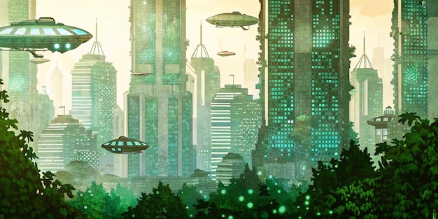 Paisaje urbano futurista