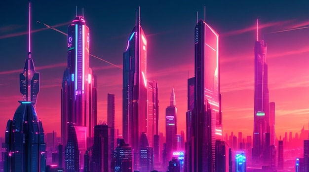 Un paisaje urbano futurista