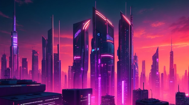 Un paisaje urbano futurista