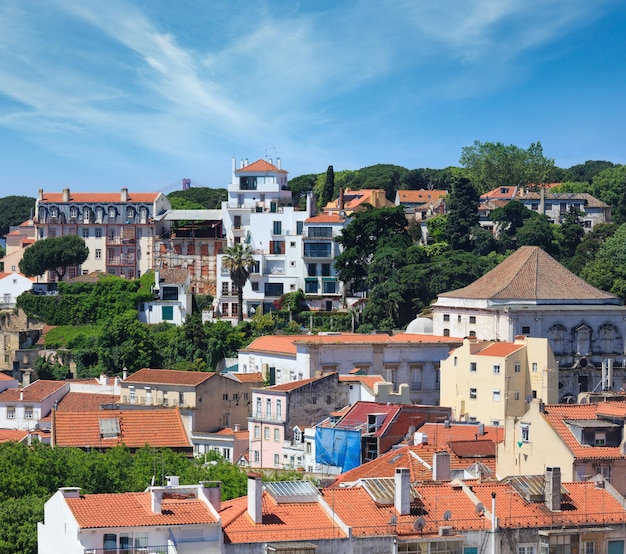 Paisaje urbano de Lisboa desde el techo Portugal