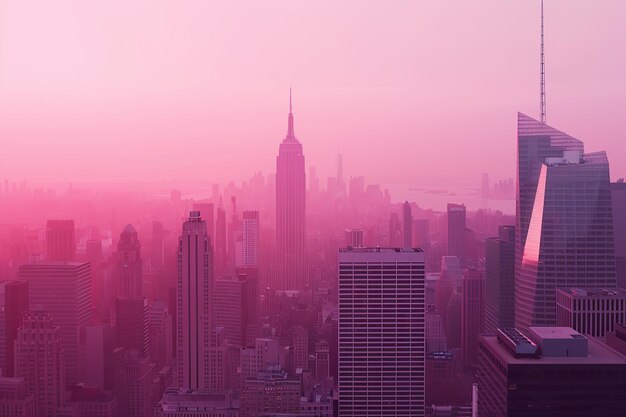 el paisaje urbano metropolitano rosa moderno