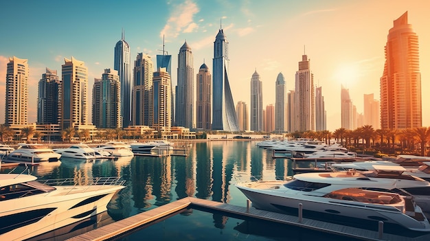 El paisaje urbano moderno se asemeja a Dubai