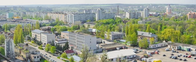 Paisaje urbano de la primavera del período soviético.