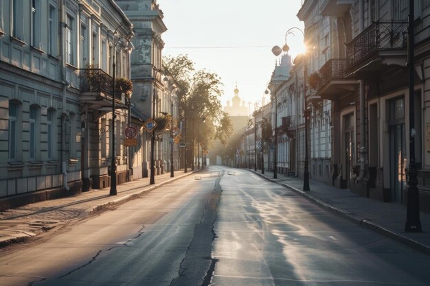 Paisaje urbano con puesta de sol perfecto para conceptos de paisaje urbano