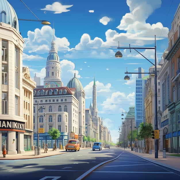 El paisaje urbano de Reverie en el arte digital de PixarStyle