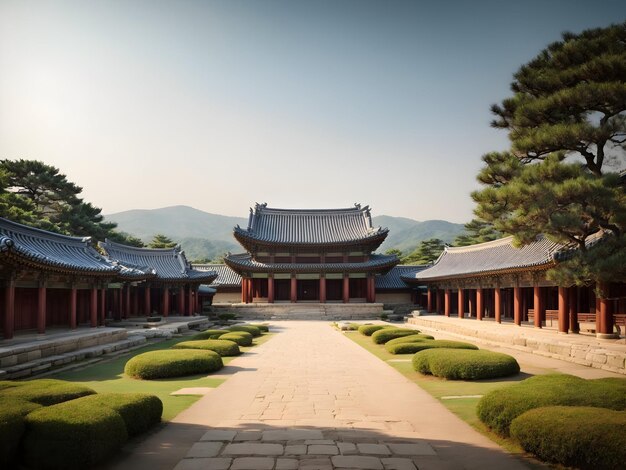 Paisaje urbano de Seúl Diseño de herencia coreana Arquitectura coreana Tradición coreana Escena de Corea del Sur