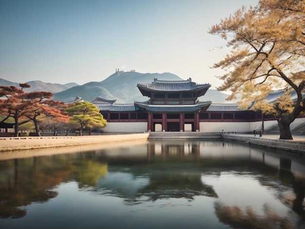 Paisaje urbano de Seúl Diseño de herencia coreana Arquitectura coreana Tradición coreana Escena de Corea del Sur