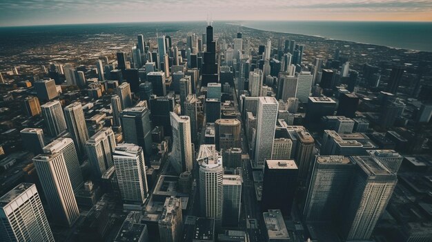 Un paisaje urbano con vistas a Chicago.