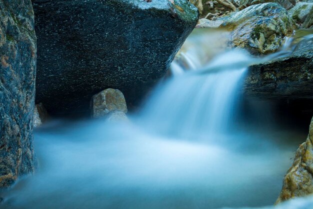 Foto paisaje del valle del bosque recreativo nacional de corea