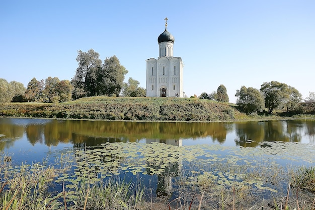 paisaje de verano de la iglesia paisaje ortodoxo / de verano, arquitectura religiosa de fe de Rusia