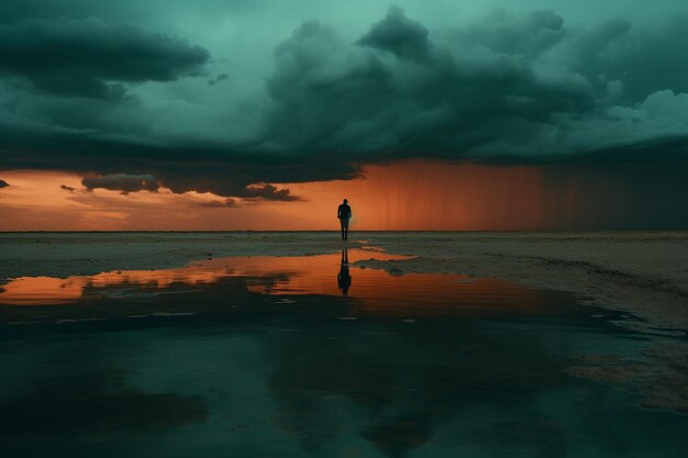 Paisaje vibrante con tormenta