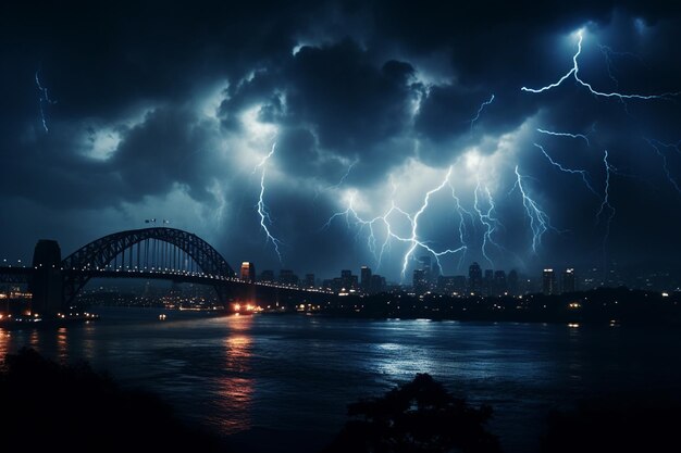 Paisaje vibrante con tormenta