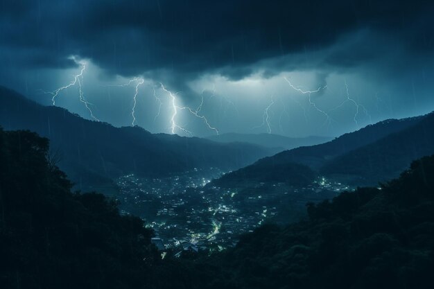 Paisaje vibrante con tormenta