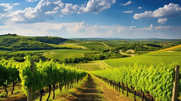 Foto paisaje viñedos toscanos amplia ilustración campo y agricultura verde campo cielo paisaje viñas toscanas amplia