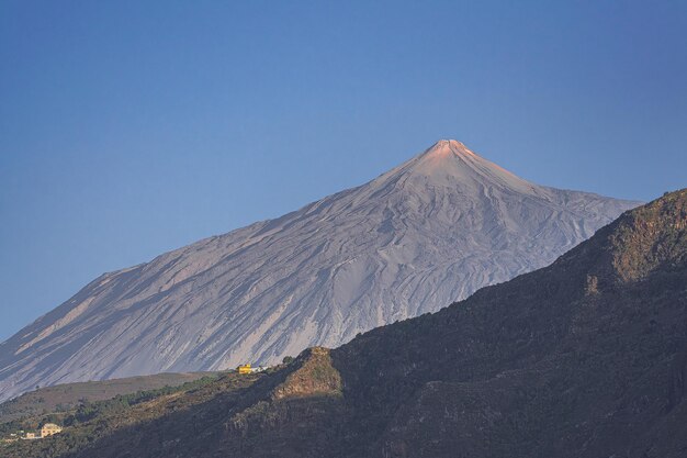 Foto paisaje del volcán teide visto desde los silos en tenerife, islas canarias