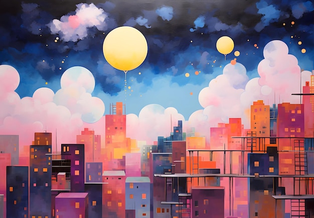 Foto paisajes de anime coloridos cielo nube fondo arte fantasía anime cielos cielo ilustración futurista