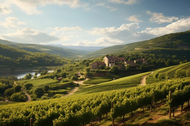 Paisajes de las bodegas en Francia