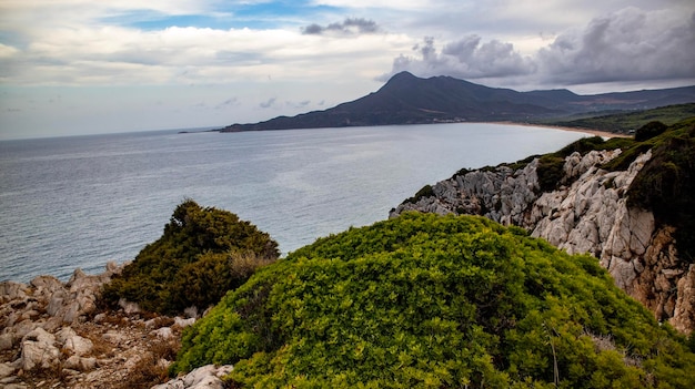 Paisajes de cerdeña, isla mediterránea, italia