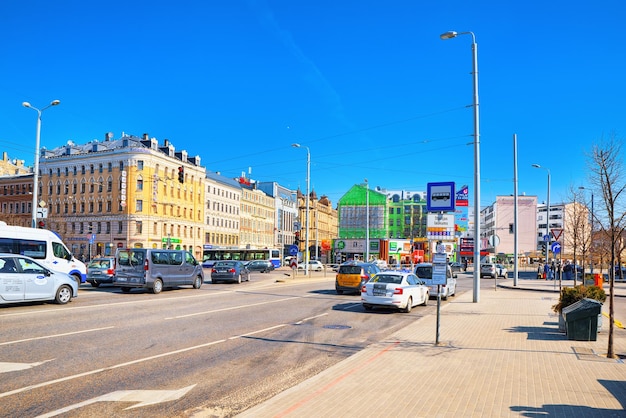 Paisajes de la ciudad Riga es la capital del estado báltico Letonia