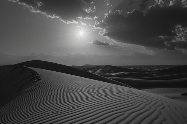 Foto paisajes dramáticos en blanco y negro con área desértica