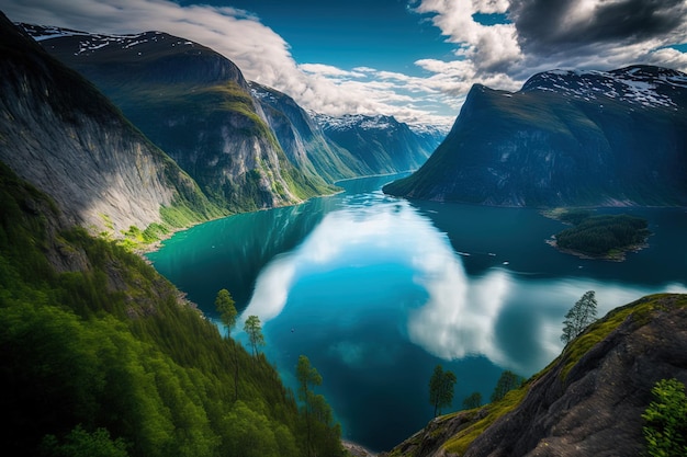 Los paisajes de fiordos en Noruega son hermosos