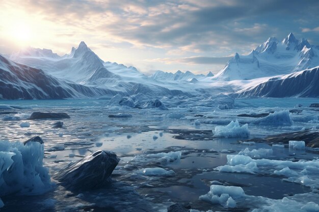 Paisajes glaciares en Islandia