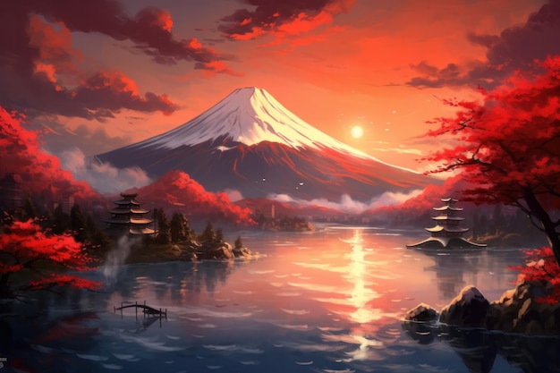 Paisajes impresionantes en el monte Fuji, Japón