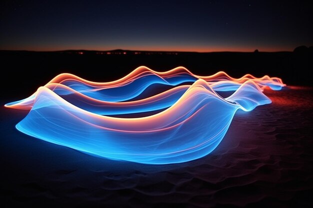 Foto paisajes luminescentes líneas brillantes foto