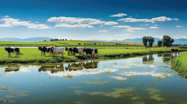 Paisajes de pastos rurales y tierras de cultivo