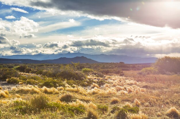 Paisajes de la Patagonia en el sur de Argentina