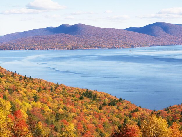 paisajes profundamente hermosos son una firma del río Hudson ai generado