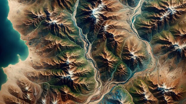 Paisajes de la Tierra antigua ricos en texturas orgánicas Vista aérea