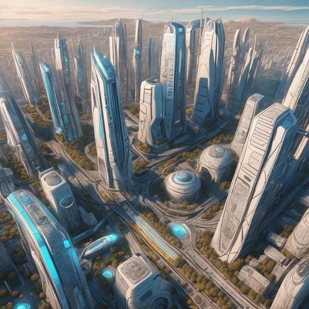 paisajes urbanos futuristas paisajes urbanos que representan la vida urbana avanzada espacio exterior vanis 261