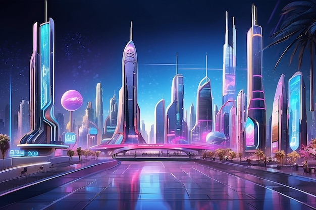 paisajes urbanos futuristas