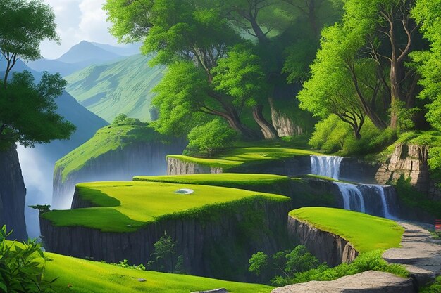 paisajes verdes impresionantes fotografía de alta definición