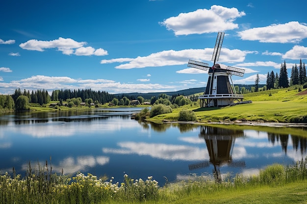 Foto países bajos lago natural paisaje pacífico papel tapiz