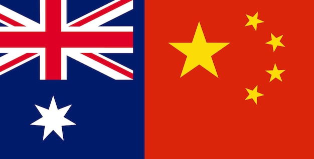 Países de bandera de Australia y China