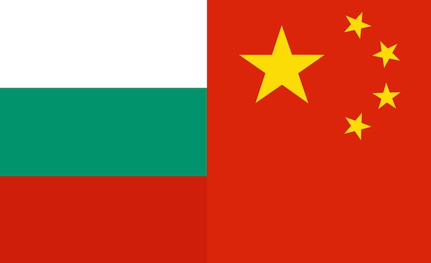 Países de bandera de Bulgaria y China