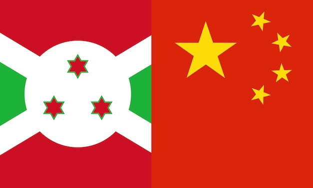 Países de bandera de Burundi y China