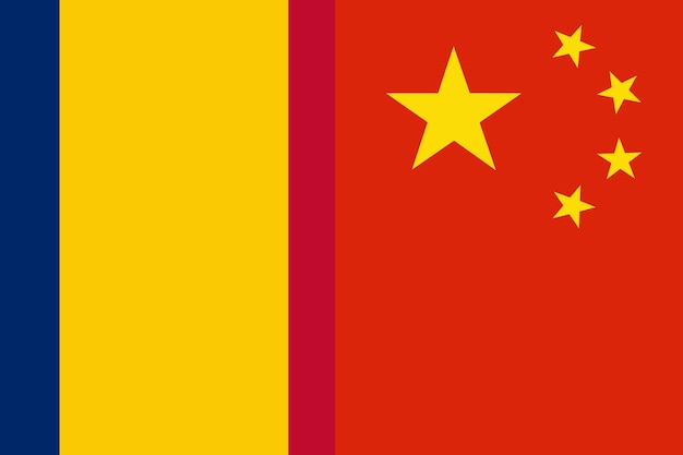 Países de bandera de Chad y China